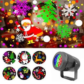 Проектор, Рождественский Голографический проектор, Проекционная лампа Санта-Клауса с 16 Картинками, Новогодние 2022 Рождественские огни