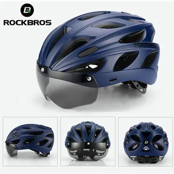 Велосипедный Шлем ROCKBROS с Солнцезащитными Очками и Линзами Велосипедные Шлемы casco bicicleta capacete ciclismo MTB Дорожные Велосипедные Шлемы