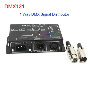 DMX512 светодиодный усилитель-Разветвитель DMX121; 1 канал, 1 выходной порт, распределитель сигнала DMX, повторитель сигнала DMX AC100V-240V для DMX декодера