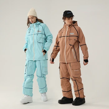 Лыжный костюм Для женщин и мужчин, Катание на лыжах и Сноуборде, Новые зимние комплекты одежды и брюк для занятий спортом на открытом воздухе, зимняя одежда, Одежда для лыжников, Комплект брюк