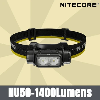 Налобный фонарь NITECORE NU50, легкая перезаряжаемая белая красная фара для кемпинга, встроенная батарея 4000 мАч