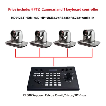 4D Джойстик Клавиатура Контроллер С RS485 RS232 ONVIF PTZ Вещательной камерой с 12-кратным Оптическим Зумом для Blackmagic Design