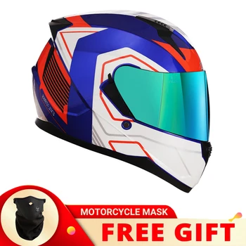 Высококачественный Мотоциклетный шлем с двойными линзами, полнолицевой шлем, Одобренный Moto cascos Motociclistas capacete Для Мужчин И Женщин, Мотокросс
