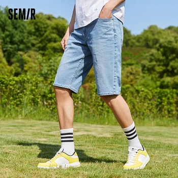 Джинсовые шорты Semir Мужские Летние Тонкие Модные брюки прямого кроя Свободные брюки Мужские брюки