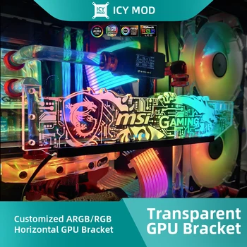 Держатель RGB GPU Настройка ARGB Горизонтальный Кронштейн Для Графических карт Поддержка Видеокарты 5V3Pin Настройка AURA SYNC 12V Кулер для Воды