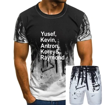 Когда Они увидят нас, Мужская футболка Yusef Kevin Antron Korey & Raymond, Хлопковая футболка, Комплект Одежды, Футболка