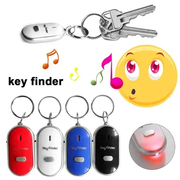 Светодиодный свисток для поиска ключей, мигающий звуковой сигнал, контроль звука, сигнализация, Защита от потери ключа, поисковик, трекер с кольцом для ключей