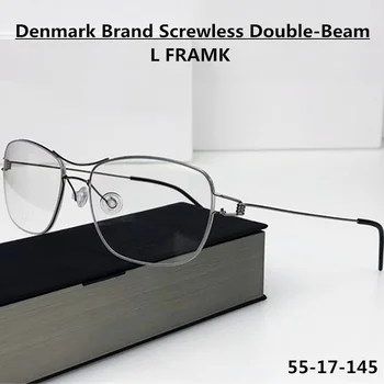 2023 Дания Дизайн ручной работы Титановая Оправа Для Очков Мужчины Женщины Безвинтовые Очки Сверхлегкие Двухлучевые Квадратные Оптические очки