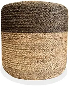  Пуф-пуфик & L Homes - Плетеный из 100% натурального джута- Подставка для ног Ручной вязки - Традиционный шнуровый пуф в стиле Бохо - для Жизни