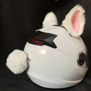 Креативный милый мотоциклетный шлем с плюшевыми кошачьими ушками, 1 пара, шлем для мотокросса, декоративная наклейка, аксессуары для косплея в подарок