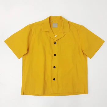 GD Fashion Классическая роскошная желтая рубашка с вышитыми буквами, топ в уличном стиле