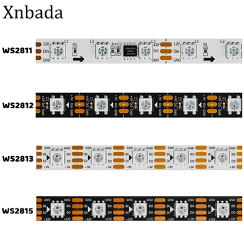 WS2812B WS2811 WS2813 WS2815 30/60/пикселей/светодиодов/m RGB Светодиодная лента с индивидуальным адресом IP30/IP65/IP67 DC5V DC12V