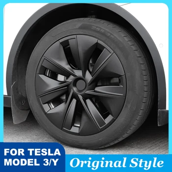 Для Tesla Model Y Колпачок ступицы 2019-2023 Крышка колеса 19 Дюймов ABS Колпачок ступицы Обновлен, чтобы полностью Окружить Оригинальную модель Аксессуарами ступицы