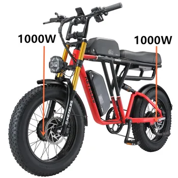 KS600 внедорожный двойной мотор 2000 Вт двойная батарея 46AH электрический велосипед, снегоход, дюна, багги, толстая шина 20 дюймов