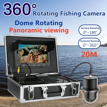 10 Дюймов 20 М/50 М/100 М Подводная Рыболовная Видеокамера Finder 20 светодиодов Вращающаяся На 360 Градусов Купольная Вращающаяся Камера Панорамного обзора