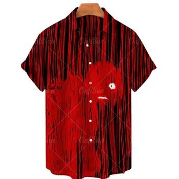 Гавайская рубашка Мужская Пляжная Элегантная и модная Верхняя одежда для улицы, Мужская Рубашка Свободного кроя с короткими рукавами, Повседневная Harajuku Ретро