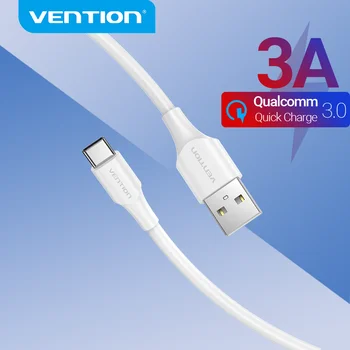 Vention Type C Кабель 3A USB C Кабель для Samsung S21 Xiaomi Type C Зарядный кабель Аксессуары Для телефонов USB Type C Шнур USB Кабель