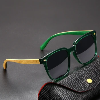 2023 Новые Высококачественные Деревянные Поляризованные Солнцезащитные очки Для мужчин и женщин, Роскошные Квадратные Зеркальные Ножки из Бамбукового дерева, Очки UV400