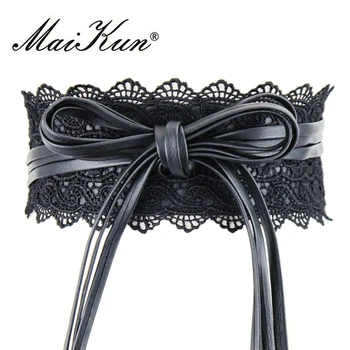 Maikun Эластичные кружевные черные ремни для женщин, роскошный бренд, Дизайнерские ремни для костюмов, Джинсовый пояс, пояс для женского свадебного платья