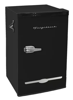 Компактный холодильник в стиле Ретро объемом 3,2 куб. фута с открывалкой для бутылок EFR376, черный