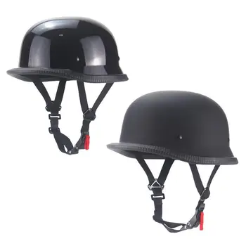 1X M/L/XL Винтажный мотоциклетный шлем Cruiser, половина лица, Немецкий шлем, мотоциклетный шлем, яркий черный автомобиль-стайлинг в горошек