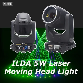 Новый лазерный прожектор ILDA мощностью 5 Вт с движущимся головным светом, сканирующий рисунок, анимационный эффект, лазерный проектор с диафрагмой для вечеринки в баре на дискотеке DJ