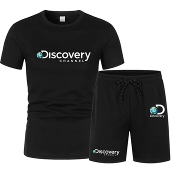 Летний мужской костюм Discovery, спортивные шорты, дышащие брюки, комплекты для соревнований по фитнесу, баскетбольная футболка, шорты