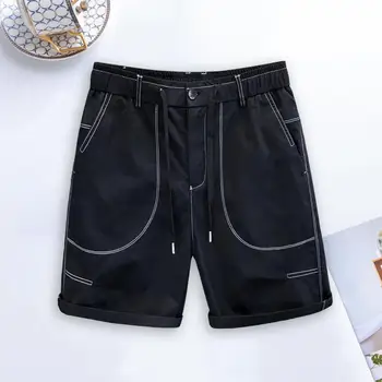 Мужские спортивные брюки в стиле хип-хоп, мужские летние Шорты с карманами, Прочная строчка, Шорты-Карго, Мужская Одежда