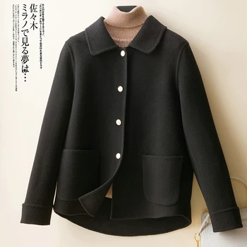 Корейская версия 2023, Однобортное женское осенне-зимнее новое повседневное шерстяное пальто, Модное женское темпераментное свободное шерстяное пальто