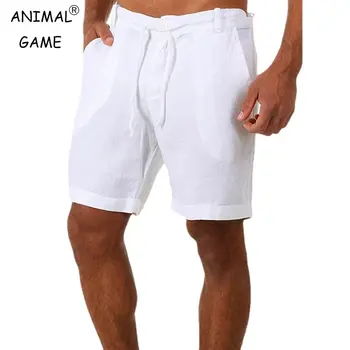 Летние мужские льняные шорты, Мужские дышащие хлопковые льняные Короткие брюки, однотонные повседневные шорты, Плюс Размер Уличных брюк 4XL