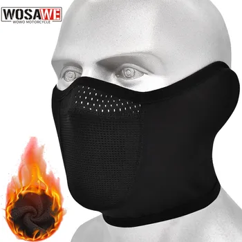 Зимняя флисовая мотоциклетная маска для лица, сохраняющая тепло, Ветрозащитная маска для мотокросса, Шапка-утеплитель для шеи, шлем, балаклава, Лыжная маска для лица
