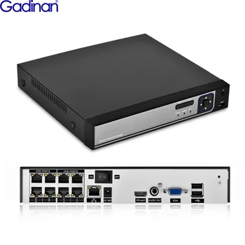 Gadinan H.265 H.264 POE CCTV NVR Видеорегистратор Видеонаблюдения 8CH 4CH 5MP PoE NVR IEE802.3af Для Системы IP-камер PoE