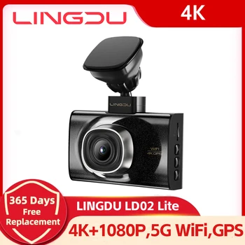 LINGDU LD02 Lite Регистраторы 4 К Спереди 1080 P Сзади Камера 5.8Gh Wi Fi GPS 3 дюймов Экран Голосовое Управление 24 H Парковка Мониторы Ночное Видение