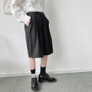 Мужские шорты, Летние Новые Простые японские Темные Удобные Дышащие Повседневные брюки Большого Размера среднего размера