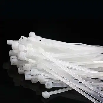 100ШТ Ширина ГБ Белый самоблокирующийся пластиковый нейлоновый галстук 5X300cable крепежное кольцо для галстука 3x200 кабельная стяжка застежка-молния обертывает ремень нейлоновым кабелем