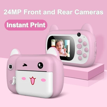 Детская Видео-фотокамера с принтом, Детская камера мгновенной печати, игрушки, камера мгновенной печати для детей, рождественский подарок для девочек