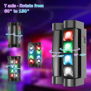 Движущаяся Головка LED 8 × 10 Вт RGBW Сценические Огни LED Spider Beam DJ Освещение Применение Дискотека Свадьба Фестиваль Представление Клубное Освещение