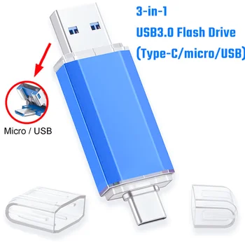 Высокоскоростной флеш-накопитель Usb 3.0 64 ГБ Металлическая Флешка 128 ГБ Водонепроницаемые Usb-накопители TYPE-C Cle 512 ГБ 256 ГБ USB Флэш-диск 16 ГБ 32