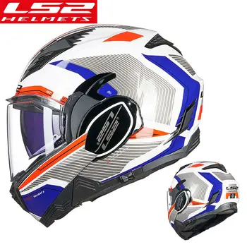 Мотоциклетный шлем LS2 Valiant 2, шлем для внедорожников, 180 градусов сзади, ls2 ff900, двойные линзы, 3C, мотоциклетный флип-шлем casco mot