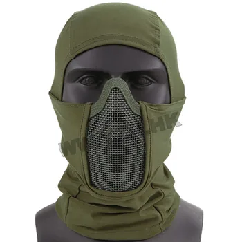 Тактическая маска на все лицо, Балаклава, Мотоциклетный Армейский Головной Убор для Страйкбола и пейнтбола, Металлическая сетка, Охотничьи защитные маски, Кепки