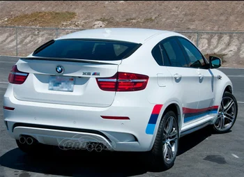 Для BMW X6 E71, спойлер 2008-2014, P Стиль, стекловолокно/Настоящее углеродное волокно, задний спойлер, крыло багажника, Губа багажника, Автомобильный Стайлинг