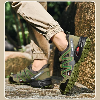 Мужские кроссовки, противоскользящие горные походные ботинки, износостойкие спортивные походные ботинки для мужчин, скалолазание