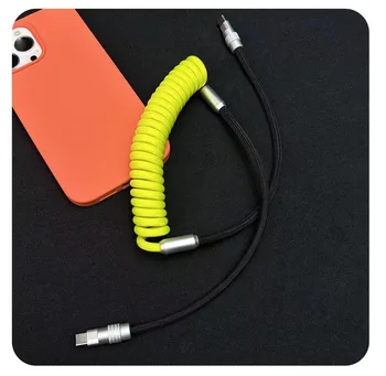 DIY Супер быстрый зарядный кабель Ручной работы Geek Spring Зарядный кабель Алюминиевый Кабель для передачи данных для iPhone14 Pro Max Xiaomi Samsung Galaxg