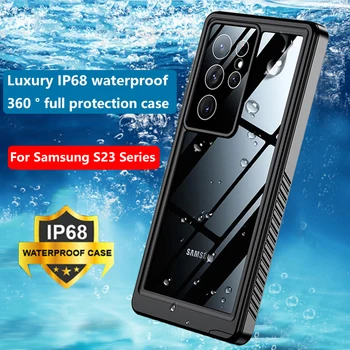 Водонепроницаемый Чехол Z-SHOW Для Samsung Galaxy S23 S22 S21 Ultra Plus Case 360 с Полным Встроенным Объективом, Защитная пленка для экрана, Противоударная крышка