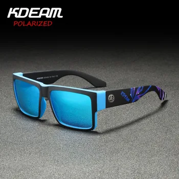 KDEAM Модные Унисекс квадратные поляризованные солнцезащитные очки Стильные крутые мужские прочные высококачественные оттенки UV400 Классические солнцезащитные очки с коробкой