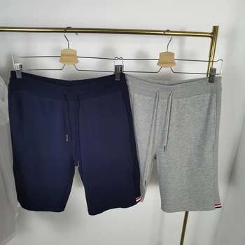 Новые летние шорты TB webbing, мужские однотонные махровые мягкие и удобные брюки slim fit на шнурке с пятью точками, мужские брюки