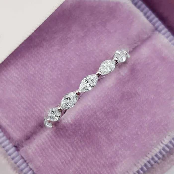 Крошечное Овальное кольцо с мелкими белыми стразами Модного серебристого цвета, фирменное кольцо с кристаллами, Элегантные ювелирные изделия Для женщин