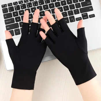 1 пара Летних Солнцезащитных Перчаток без пальцев для женщин и Мужчин, Тонких Прохладных Солнцезащитных Нескользящих Перчаток для Дизайна ногтей