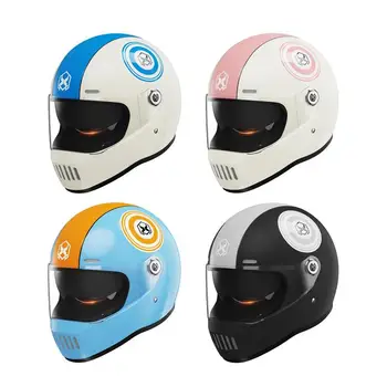 Винтажные шлемы Моторные шлемы Тепловые шлемы С защитой от запотевания, двойной зеркальный дизайн, Мотоциклетный шлем в стиле ретро для езды на скутере