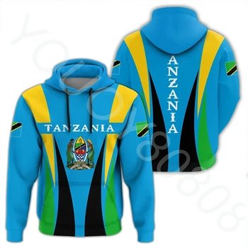 Новый Мужской свитер с украшением в виде 3D печати, Пуловер с флагом Африканского региона Танзании, повседневная одежда в стиле ретро Харадзюку